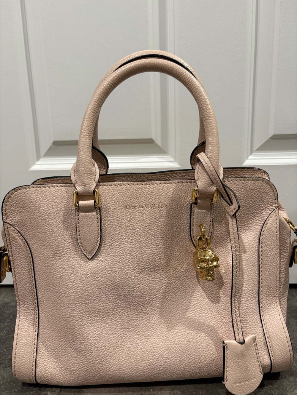 Alexander McQueen Blush Pink Pebbled Leather Top-Handle Satchel